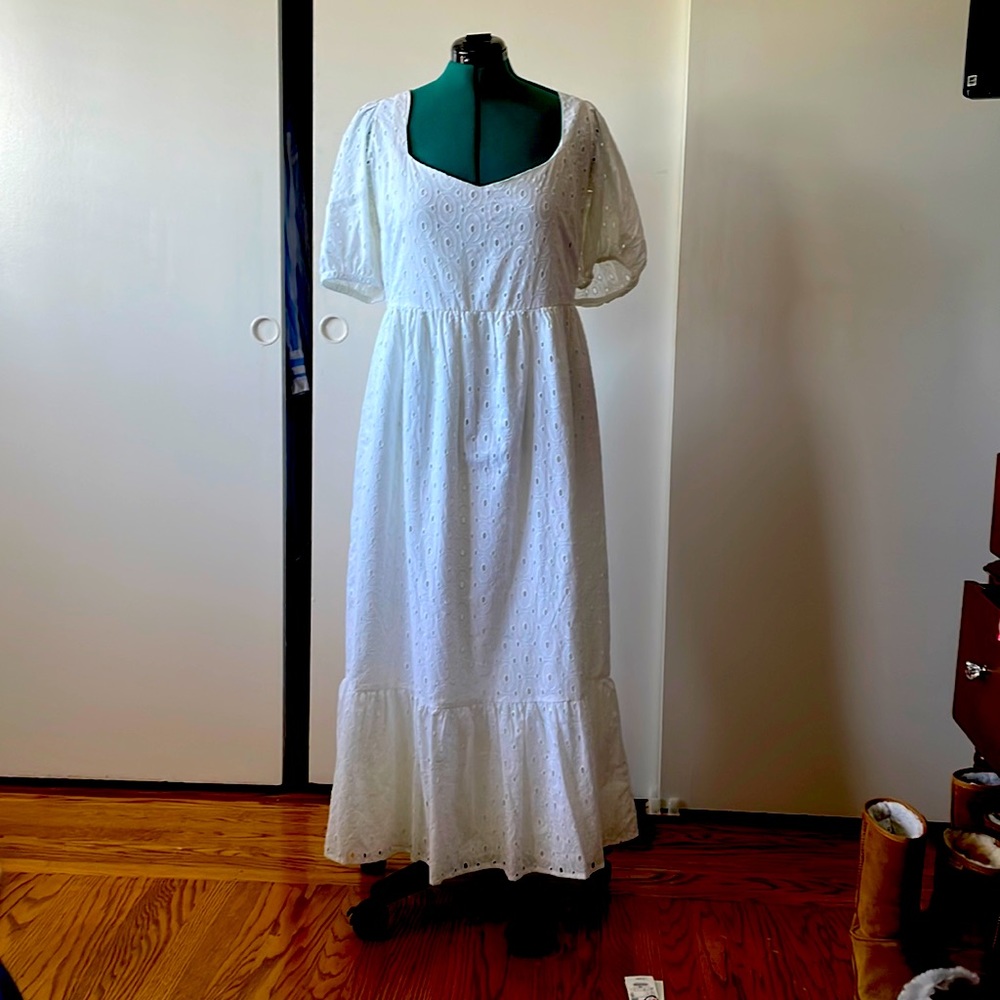 White eyelet ASOS Maxi Dress
